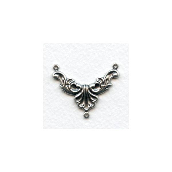 Necklace Connectors Rococo Style Oxidized Silver (6)