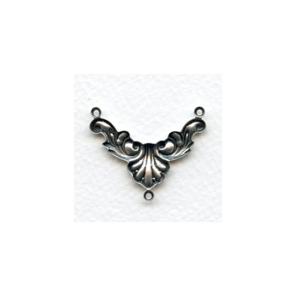 Necklace Connectors Rococo Style Oxidized Silver (6) - Image 2