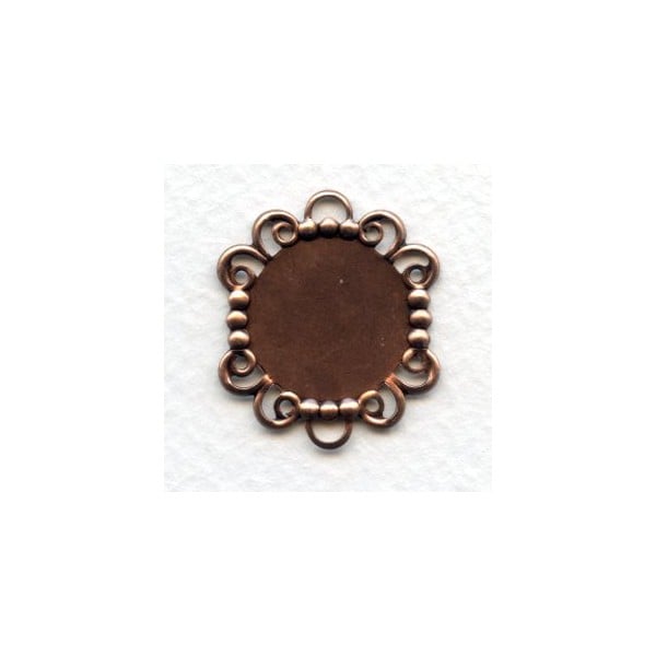 Great 18mm Filigree Edge Settings Oxidized Copper (6)