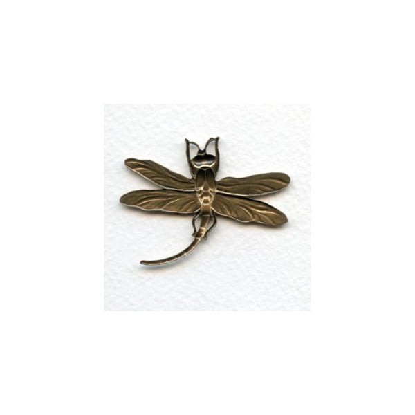 Large Dragonfly Curved Tail Oxidized Brass (3) - Image 2