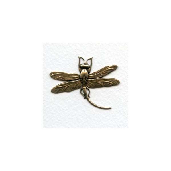 Large Dragonfly Curved Tail Oxidized Brass (3)