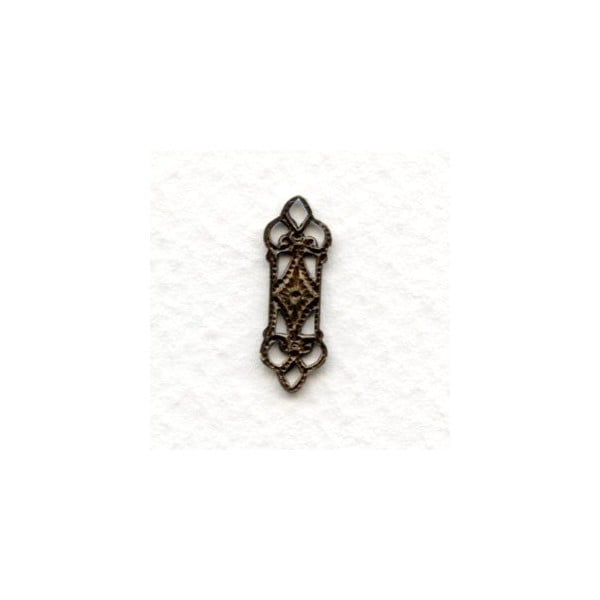 Fancy Tiny Filigree Connectors Oxidized Brass (12) - Image 2