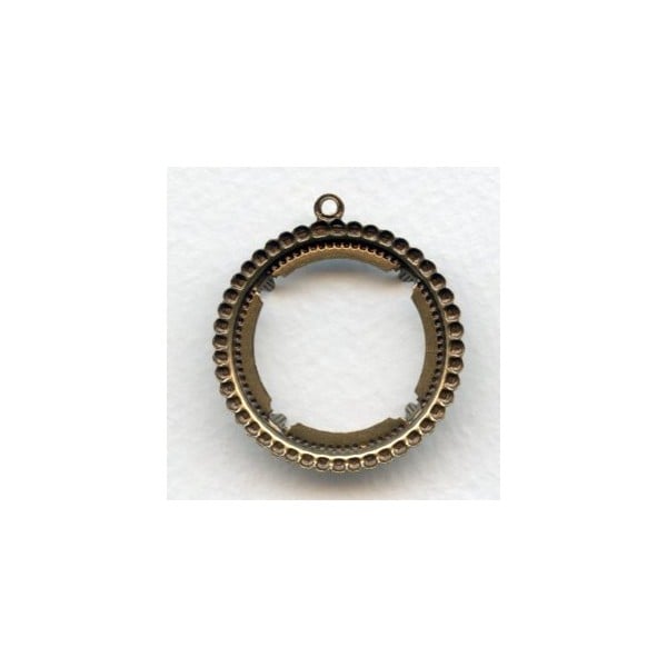Beaded Detail Open 25mm Settings Oxidized Brass (6) - Image 2