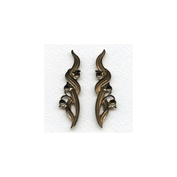 Lily of the Valley Flourishes Oxidized Brass (1 set) - Image 2
