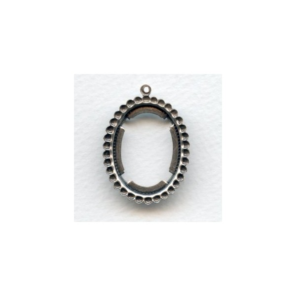 Open Backed Settings Prongs 25x18mm Oxidized Silver (6) - Image 2