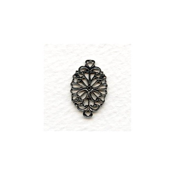 Dainty Filigree 20mm Connectors Oxidized Silver (6) - Image 2