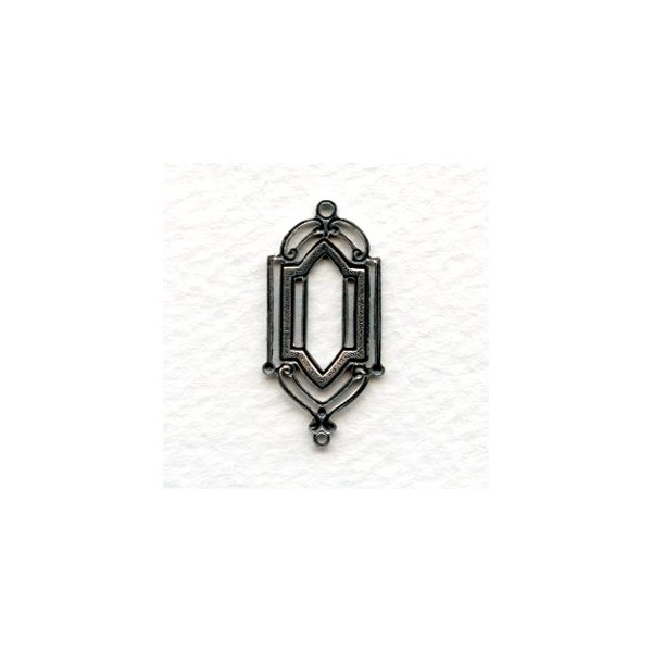 Stained Glass Window Style Connector Oxidized Silver (6) - Image 2