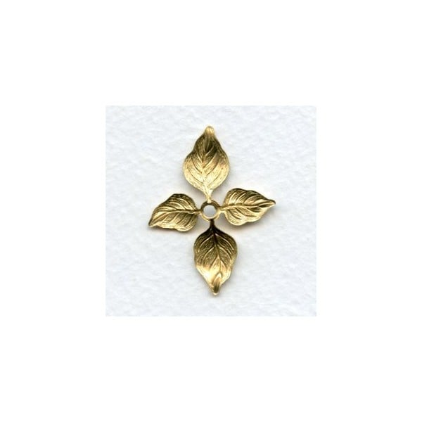 Small Versatile Leaf Stampings in Raw Brass 34mm (4) - Image 2