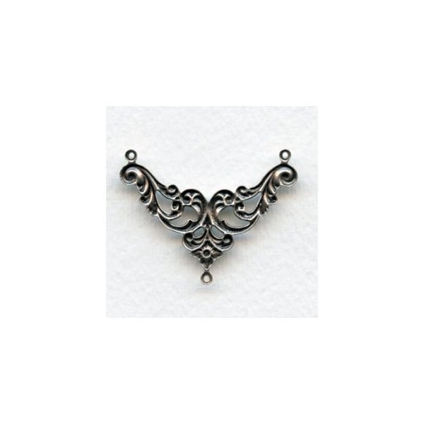 Floral Openwork Connectors Oxidized Silver (6) - Image 2