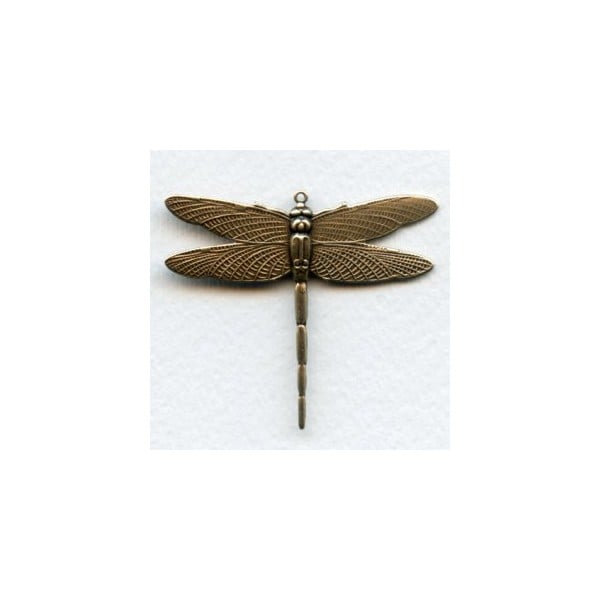 Dramatic Dragonfly with Loop 43mm Oxidized Brass (1)