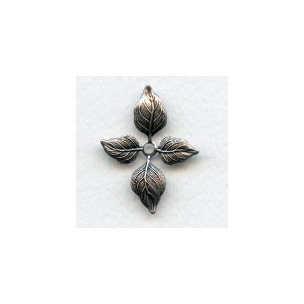 Small Versatile Leaf Stampings Oxidized Silver 34mm (4)