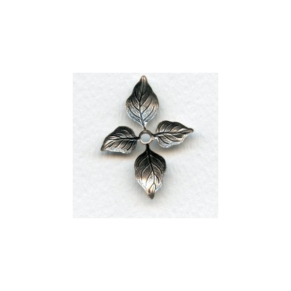 Small Versatile Leaf Stampings Oxidized Silver 34mm (4) - Image 2