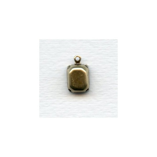 Octagon Shape Setting Pendants 10x8mm Oxidized Brass (12) - Image 2