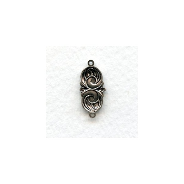 Swirl Detail Connectors Oxidized Silver (12) - Image 2