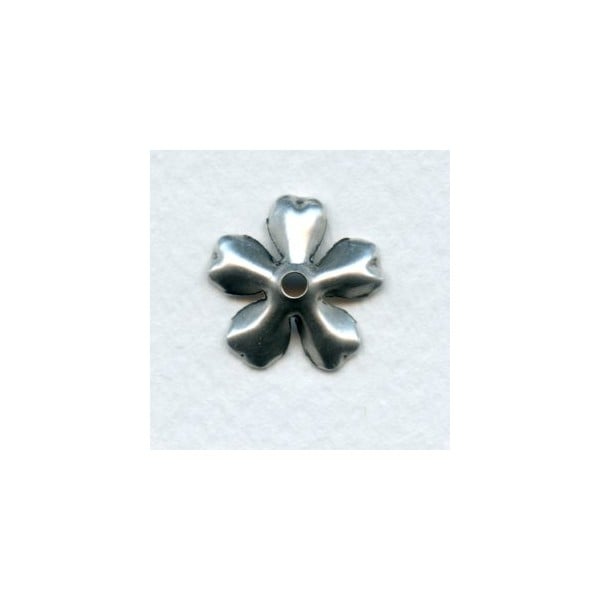 Large Blossom Flower Shapes Oxidized Silver 17mm (6) - Image 2