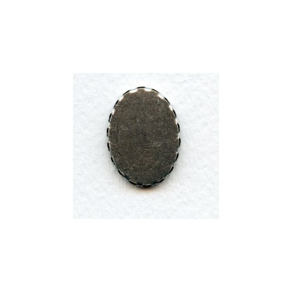 Lace Edge Settings 25x18mm Oxidized Silver (6) - Image 2