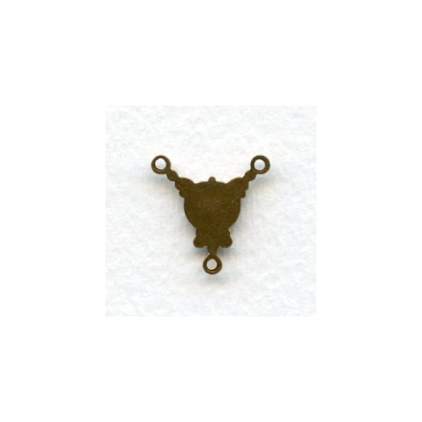 Small Elegant 3 Loop Connectors 17x17mm Oxidized Brass (6) - Image 2