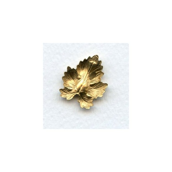 Decorative Maple Leaf Raw Brass Stampings (4) - Image 2