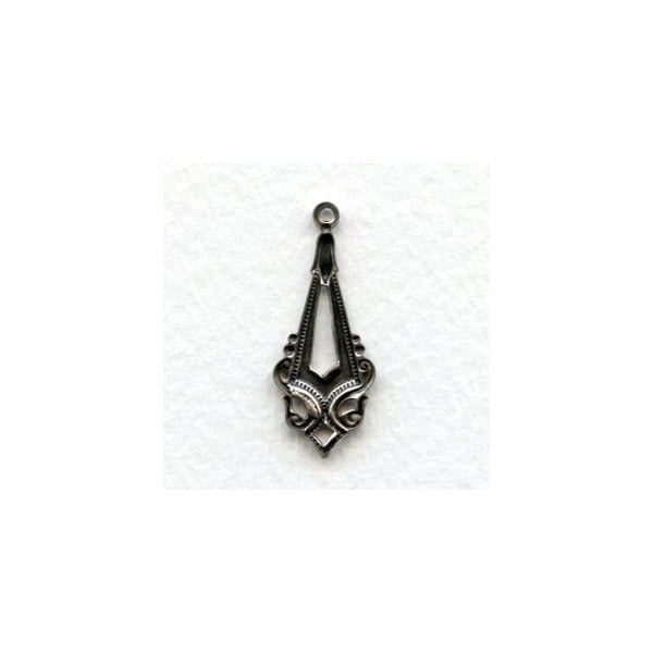 Dramatic 31mm Pendant Drops Oxidized Silver (6) - Image 2