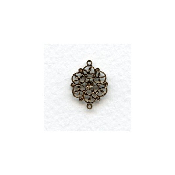 Flat Filigree Circles Connectors Oxidized Brass (12) - Image 2