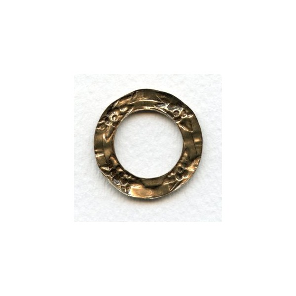 Floral Porthole Settings Oxidized Brass 28.5mm (3) - Image 2