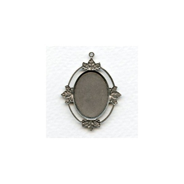 Floating Leaves Settings 25x18mm Oxidized Silver (2) - Image 2
