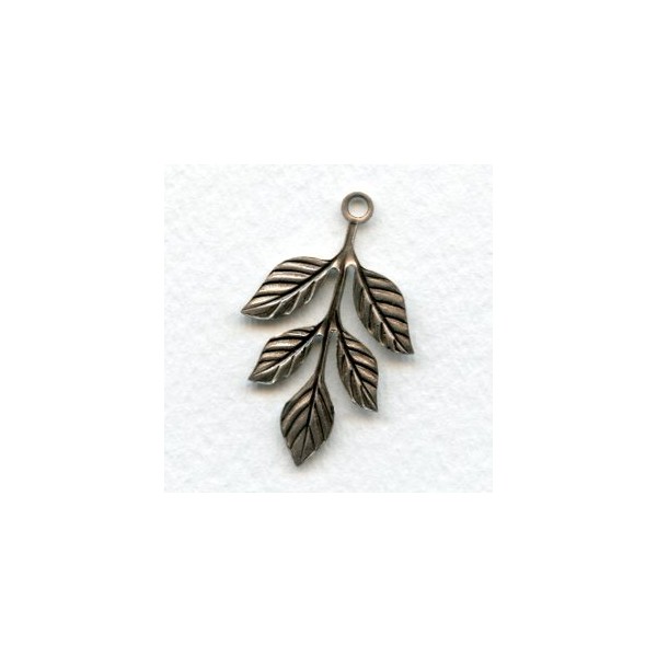 Leaf Spray with Loop Oxidized Silver 36mm (3) - Image 2
