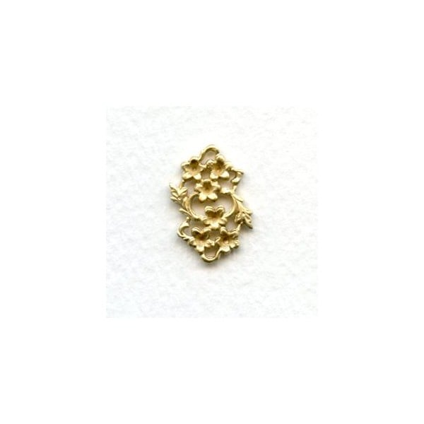 Floral Connector to Set Stones Into Raw Brass (6)