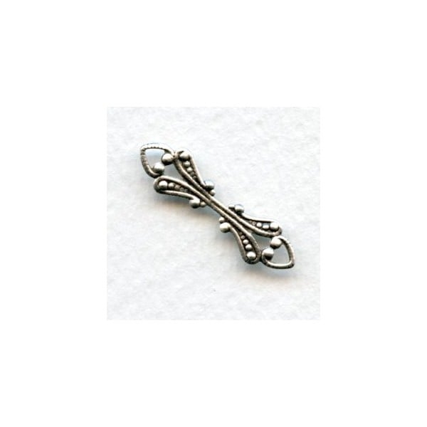 Unique Connector or Bail Oxidized Silver (6)