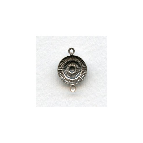 Button Detail Connectors Oxidized Silver 20mm (12) - Image 2
