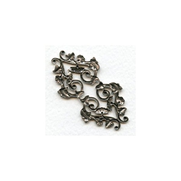 Morning Glory Motif Oxidized Silver Stamping (1) - Image 2
