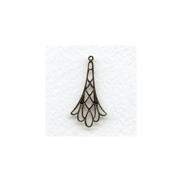 Filigree Drop Connectors Oxidized Brass 32mm (6) - Image 2