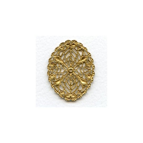 Elegant Oval Filigree Raw Brass 45x35mm (1) - Image 2