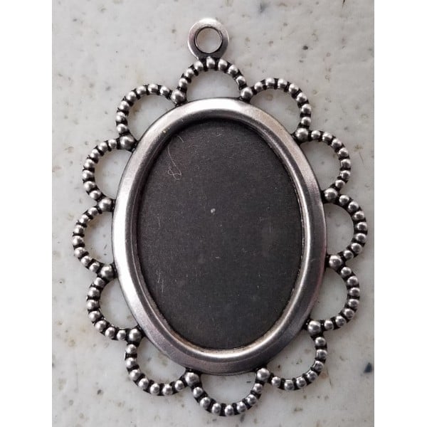 Filigree 18x13mm Settings Oxidized Silver (6)
