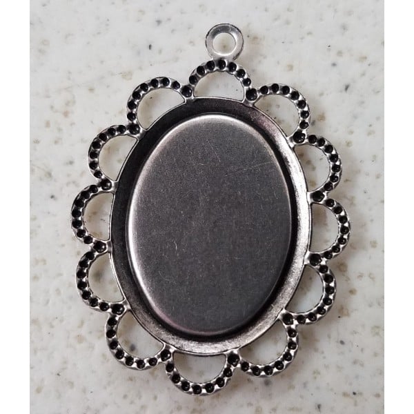 Filigree 18x13mm Settings Oxidized Silver (6) - Image 2