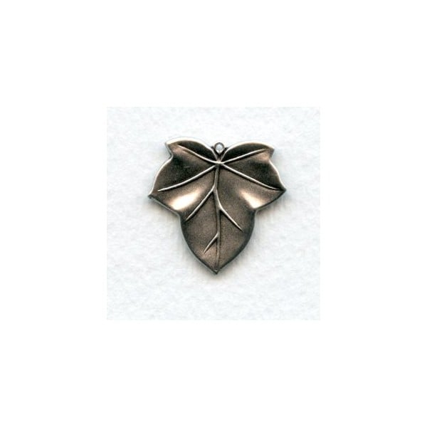 Leaves with a Loop Oxidized Silver 23mm (4)