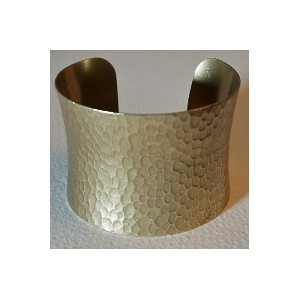 Hammered Concave Oxidized Brass 49mm Cuff (1)