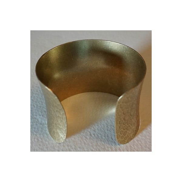 Hammered Concave Oxidized Brass 49mm Cuff (1) - Image 2