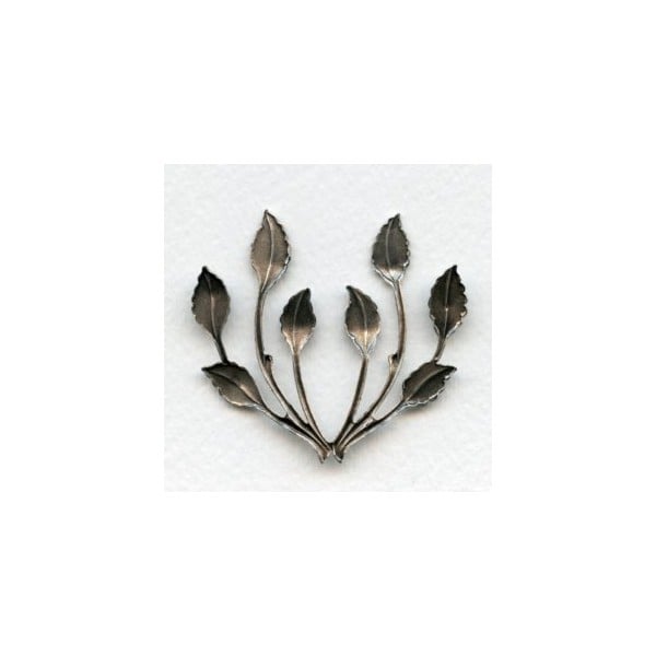 Spray of Leaves Oxidized Silver 50mm (1) - Image 2