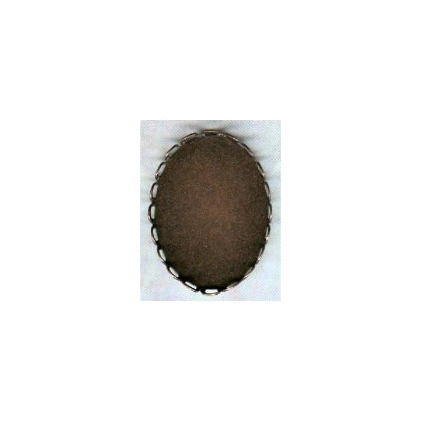 ^Lace Edge Settings 30x22mm Oxidized Copper