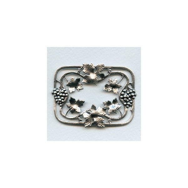 Grapes and Vines Brass Frame Oxidized Silver (1)