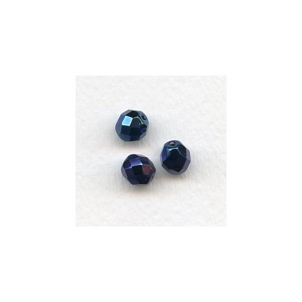 ^Jet Opal or Blue Iris Iridescent Czech Glass 8mm Beads