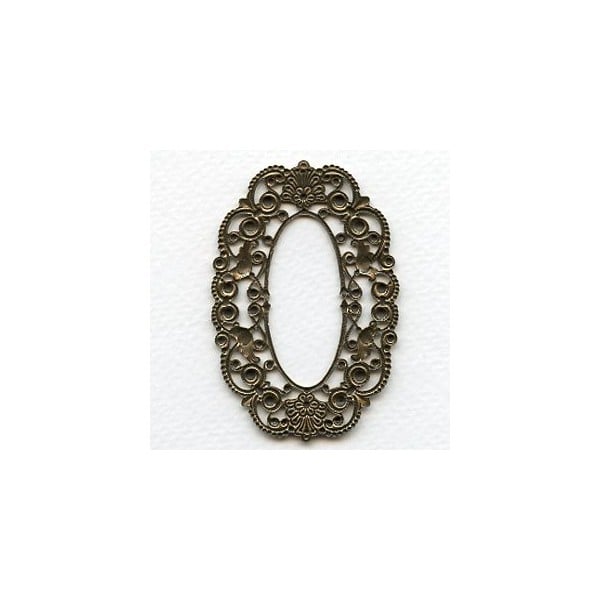 Grand Oval Filigree Framework Oxidized Brass (1) - Image 2
