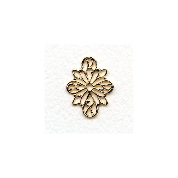 Filigree 4-Way Connectors 26x20mm Bright Gold Plated (6)