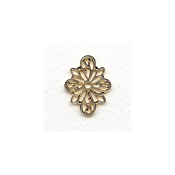 Filigree 4-Way Connectors 26x20mm Bright Gold Plated (6) - Image 2