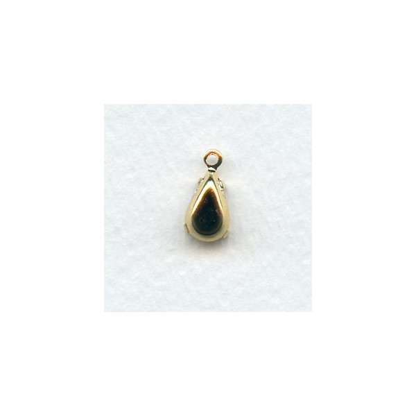 Pear Shape 8X4mm Pendant Settings Bright Gold Plated (12) - Image 2