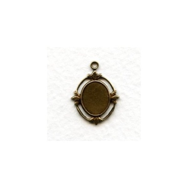 Floating Leaves Settings 8x6mm Oxidized Brass (6)