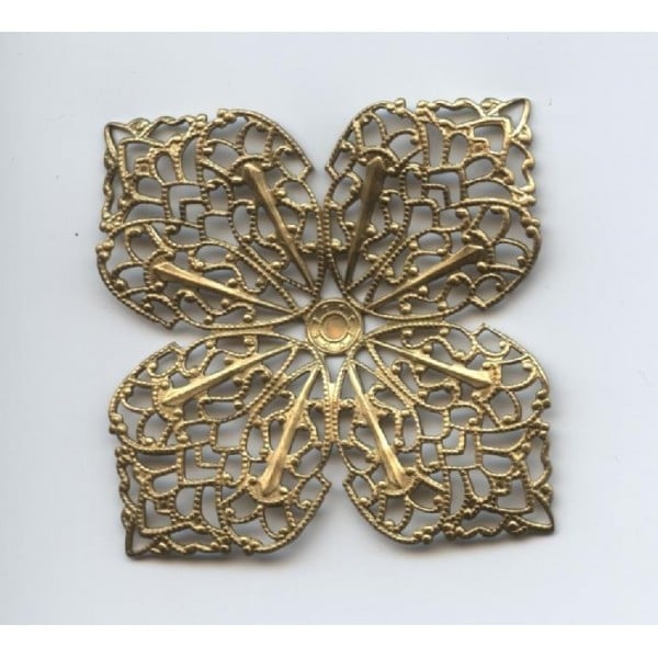 Four Points Large Filigree Raw Brass 43mm (1)