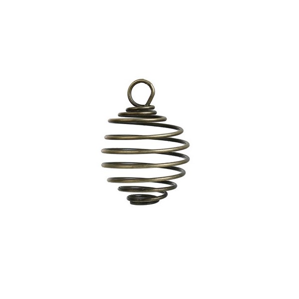 Spiral Cage Charms/Lantern Antique Bronze pendant (1) - Image 2