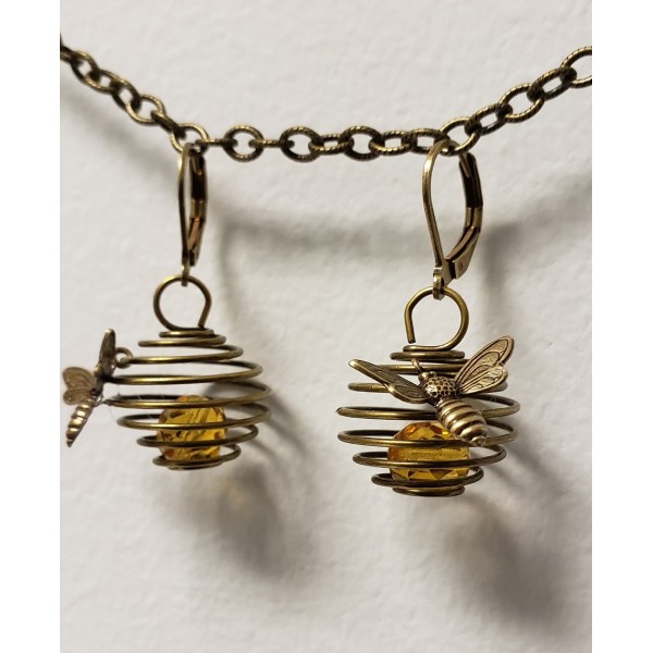 Spiral Wire Antique Bronze cages 20x18mm (2) - Image 2